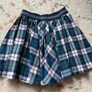 Jacadi Kids Blue and Pink Plaid Mini Skirt Sz 8
